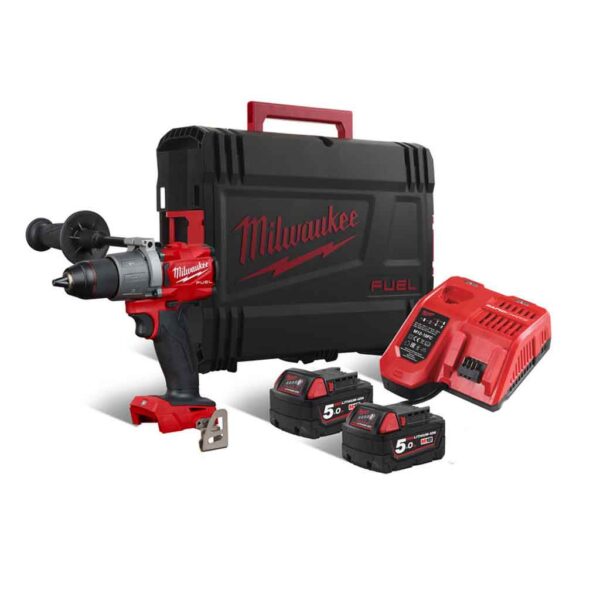 Milwaukee M18 FPD3 – 502X trapano a percussione con 2 batterie 5.0 Ah + caricabatterie