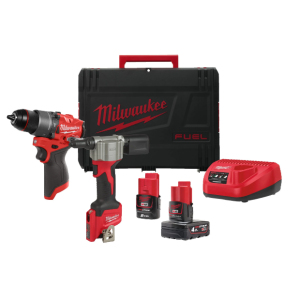 Kit Milwaukee M12 FPP2D2-422X 4933480593 | Trapano e Rivettatrice 12v