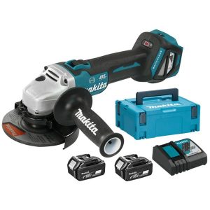 Makita DGA513RTJ Smerigliatrice con 2 batterie 5Ah