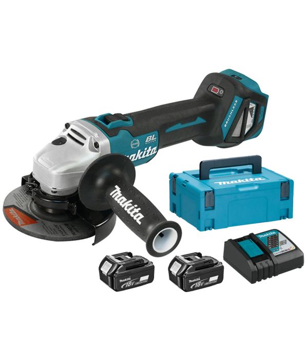 Makita DGA513RTJ Smerigliatrice con 2 batterie 5Ah